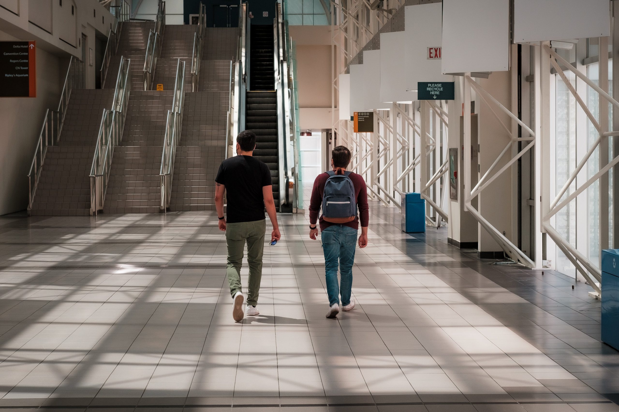 students walking