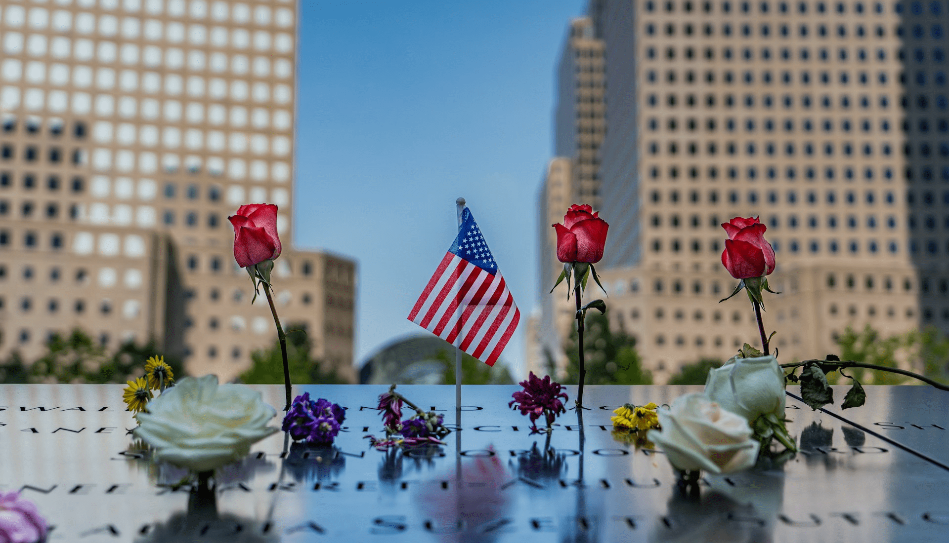 Flowers at the World Trade Center 9_11 Memorial